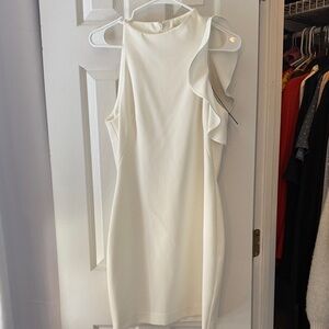 Black Halo One Shoulder Cream Dress